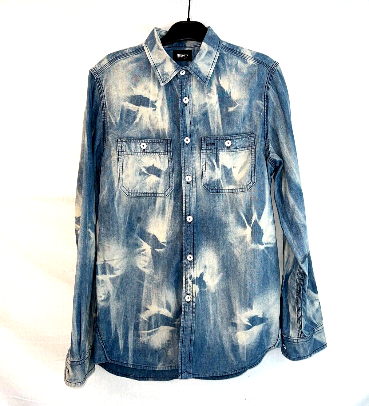 Jeans Hudson Camicia abbottonata media Bleach Tie Dye Saint Laurent Celine