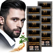 20 X Beard Hair Color Dye Shampoo Natural Men Mustache Dying Black Darkening Dye