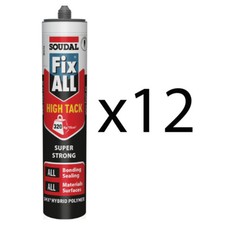 Image of Soudal Fix All High Tack Hybrid Polymer Strong Sealant Adhesive - WHITE, 290ml
