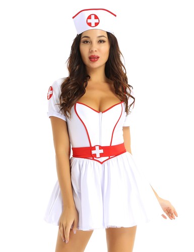 Women's Sexy Nurse Cosplay Costume Doctor Role Play Uniform Dress Outfit - Picture 27 of 65