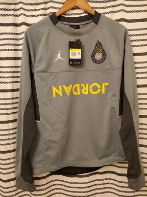 Nike Air Jordan Legacy AJ4 Gray Long Sleeve Shirt Men's Small