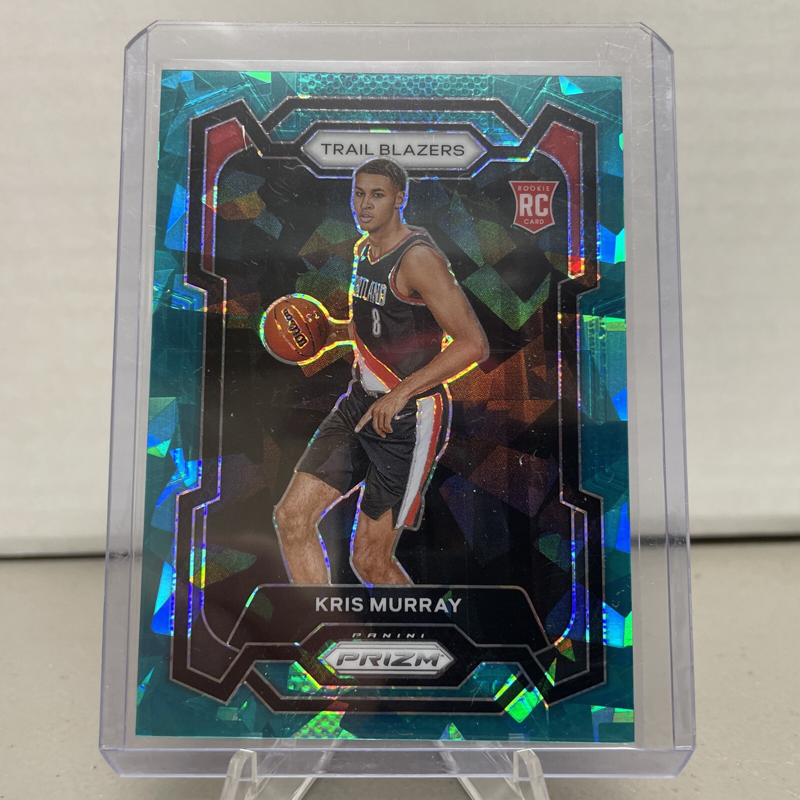Kris Murray RC Teal Cracked Ice Prizm /225 #142 2023-24 Prizm Basketball