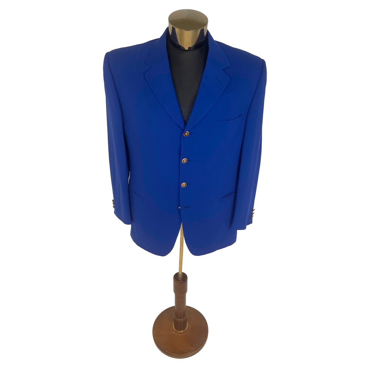 ジャケット VERSACE Blue Stretch Wool Blazer Vintage 1990s Versace Classic V2 Men's Blue Blazer Sports