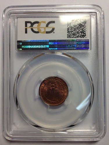 PCGS-MS64RB 1926 CEYLON 1/2 CENT FULL RED - Picture 2 of 4