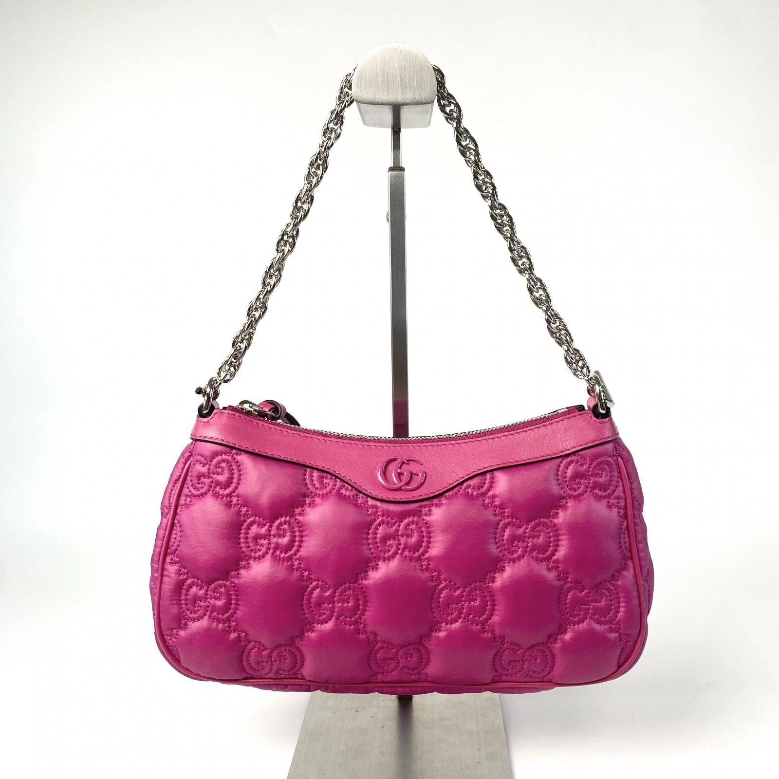 Sac à main bandoulière Gucci GG Matelasse 2 voies cuir rose Japon occasion