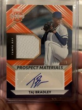 2022 Elite Extra Edition Taj Bradley Prospect Materials Signatures Orange #d/199