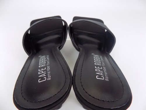 NEW! CAPE ROBBIN Women's Four Square Heels Evening Sandals Size 9.0 Black Satin - Picture 12 of 12