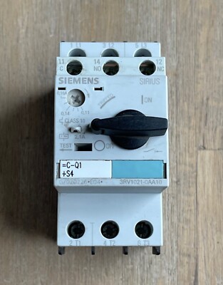 SIEMENS SIRIUS 3RV1021-0AA10 CIRCUIT BREAKER 0.11-0.16A