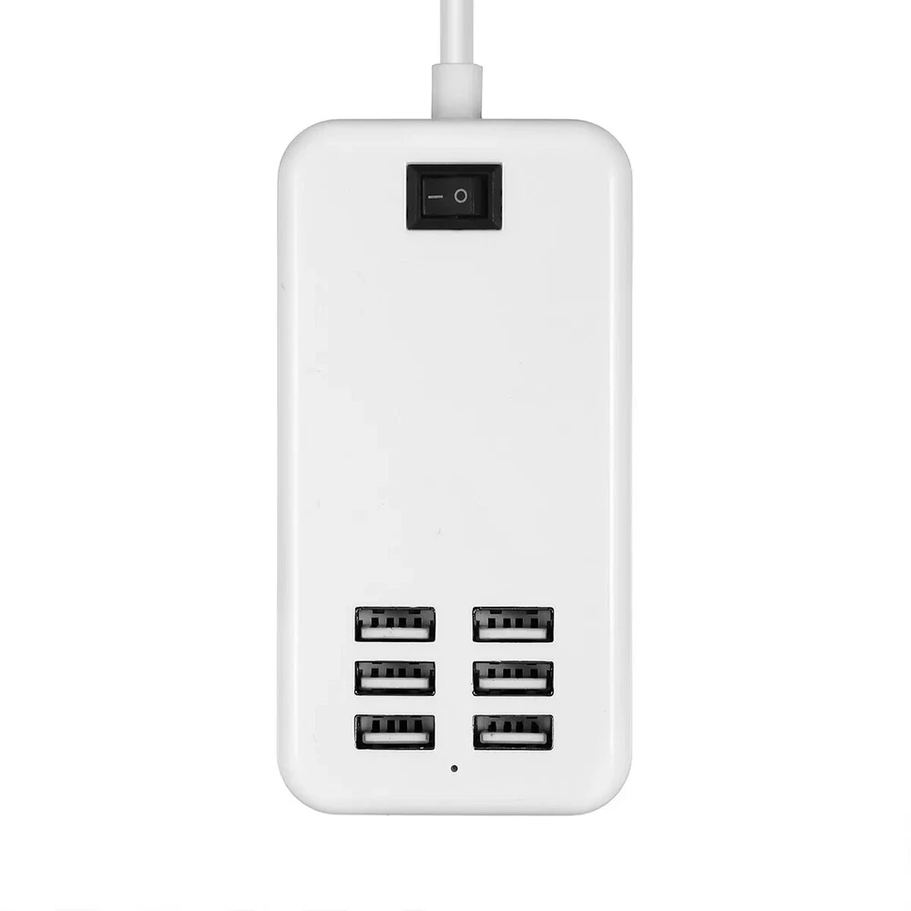 6-Port USB Fast Charging Hub for Travel and Desktop  