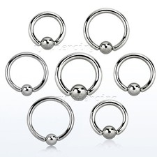 PAIR 12G 10G 8G Surgical Steel Captive Bead Ring Septum Earrings 5/16" to 3/4"