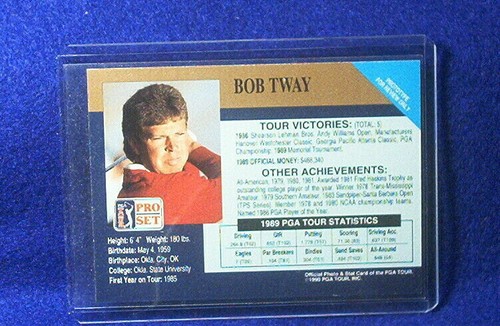1990 PRO SET PROSET BOB TWAY PROMO PROTOTYPE FOR REVIEW ONLY GOLF CARD NO # - Picture 4 of 5