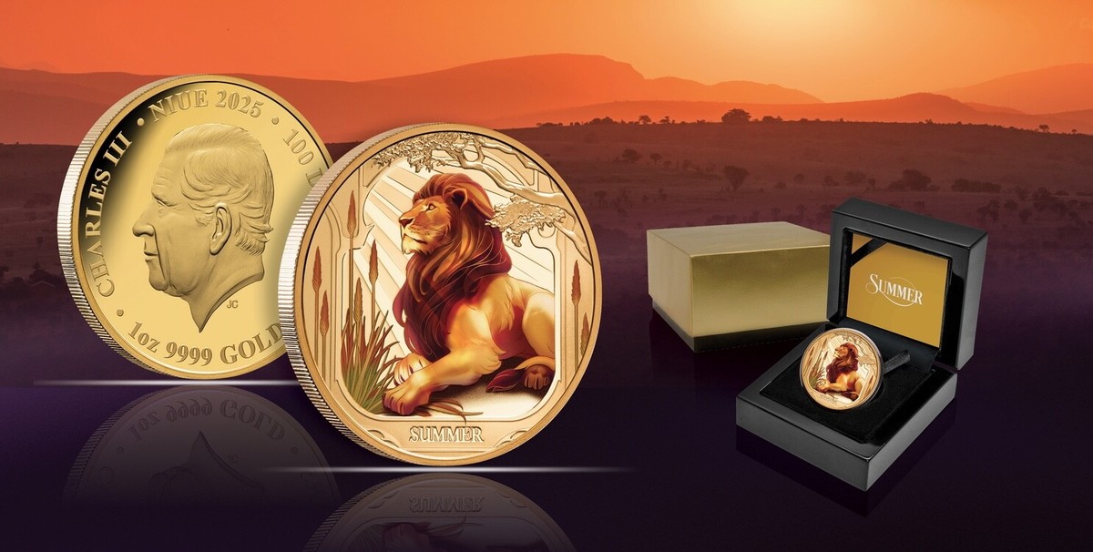 Niue 2025 SUMMER Lion Four Seasons $100 1 Oz Pure Gold Proof