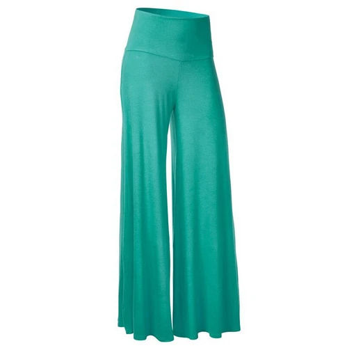 Pantaloni lunghi UK donna ufficio larghi elasticizzati vita alta gamba larga Palazzo UK - Foto 21 di 45