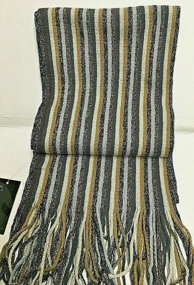 Women Cejon Scarf 92% Acrylic & 8% Metallic 80" X 8 1/2" NWT with Fringe - Image 2 of 2