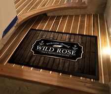 Tappeto Personalizzato Per Barca - Effetto Legno - Barca A Vela - 60x40cm