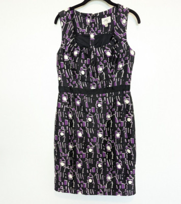 MILLY of NEW YORK Silk Blend Dress Womens Size 8 Purple Sheath Sleeveless Office