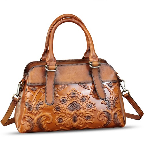 Purses and Handbags Women Genuine Leather Vintage Satchel Crossbody Shoulder Bag - Picture 12 of 16
