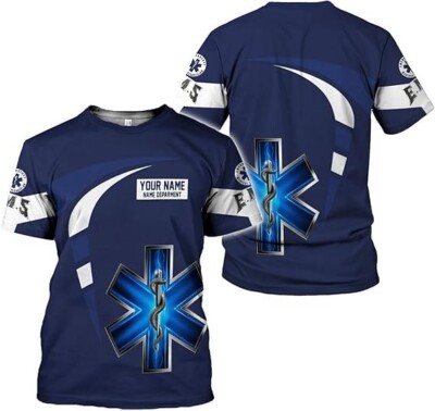 Personalized Name Emergency Medical Services EMS 3D T-Shirt Full Size S-5XL