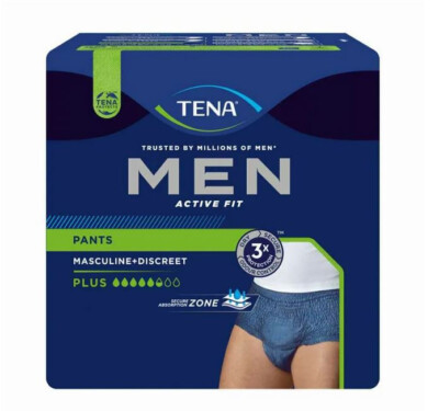 TENA MEN Pants Active Fit Plus Inkontinenzhosen Größe S/M für Männer 9 Stück