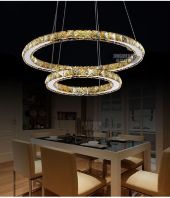 Y.C Modern Crystal Chandelier LED Ceiling Light Living Room Restaurant Lamp