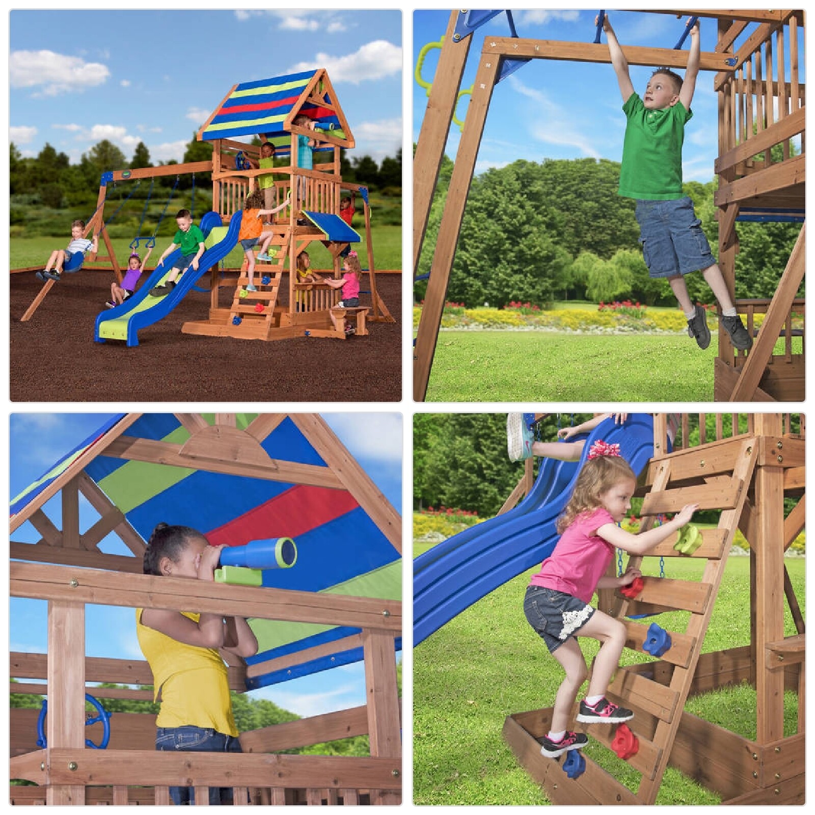 backyard discovery beach front wooden cedar swing set