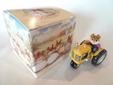 Wee Forest Folk Field Mouse Yellow Tractor Free US Shipping
