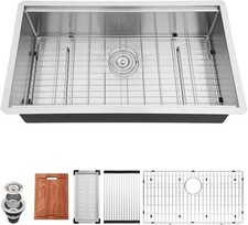 Bronstarz 32x19 INCH Undermoun 304 Stainless Steel Workstation Kitchen Sink