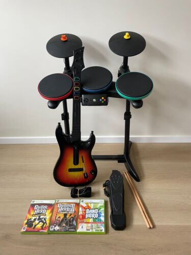 Guitar Hero Schlagzeug + Sunburst Gitarre - Xbox 360 - getestet und 100% funktionsfähig!