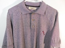 Vtg Guess American Tradition S/S Polo Shirt Men's XL Gray White Stripes USA Made