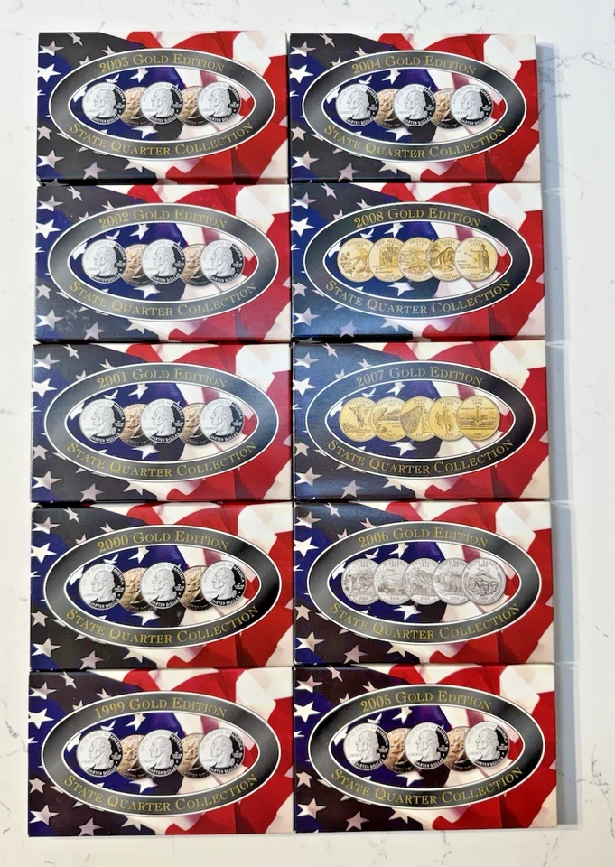 1999-2008 Denver Mint Gold Edition State Quarter Collection, Complete 50 coins! - Image 2 of 4