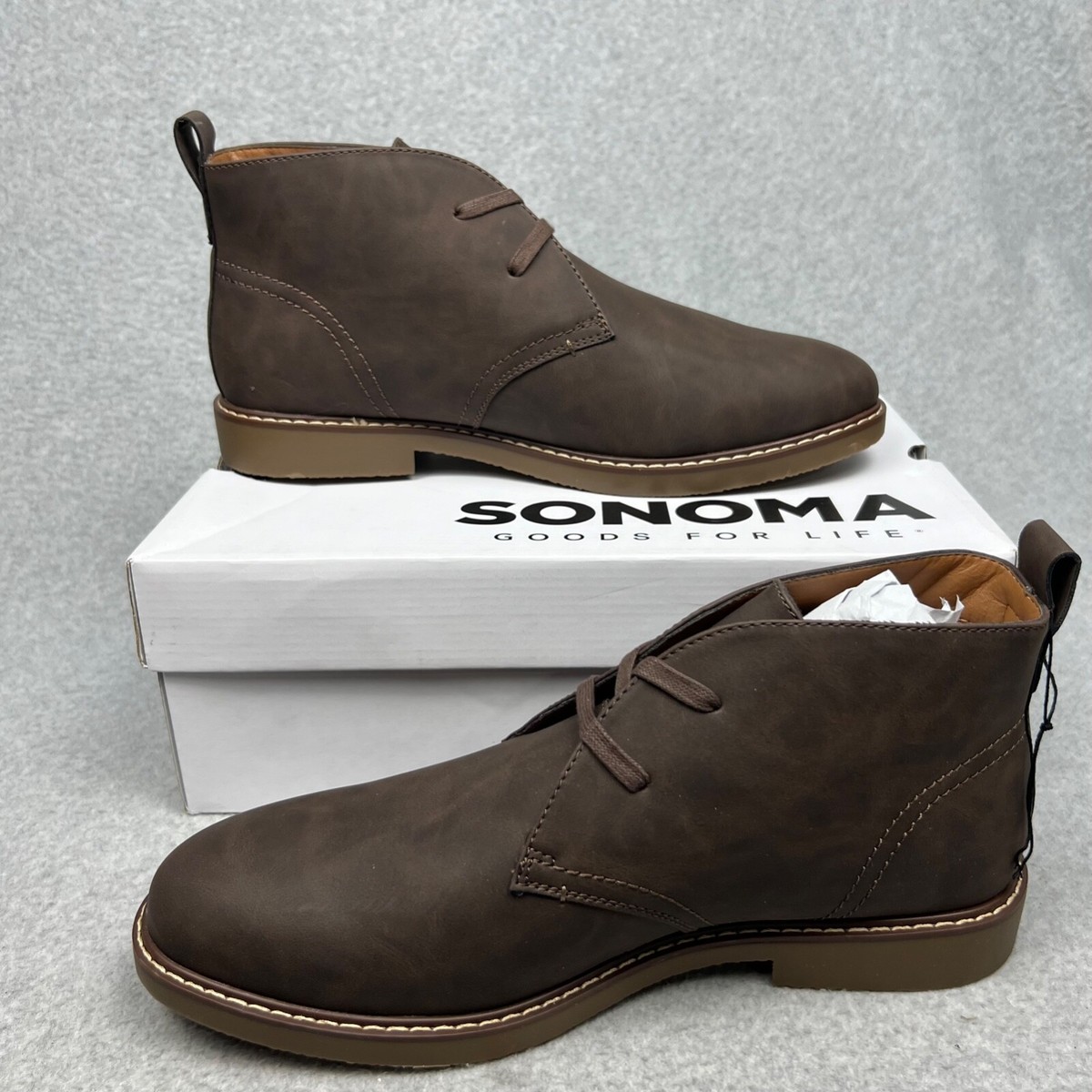 Sonoma Faux-leather Lace-up Chukka Men\'s Ankle Boots Size 13 Neutral Classic * $_57.JPG?set_id=880000500F main image 3