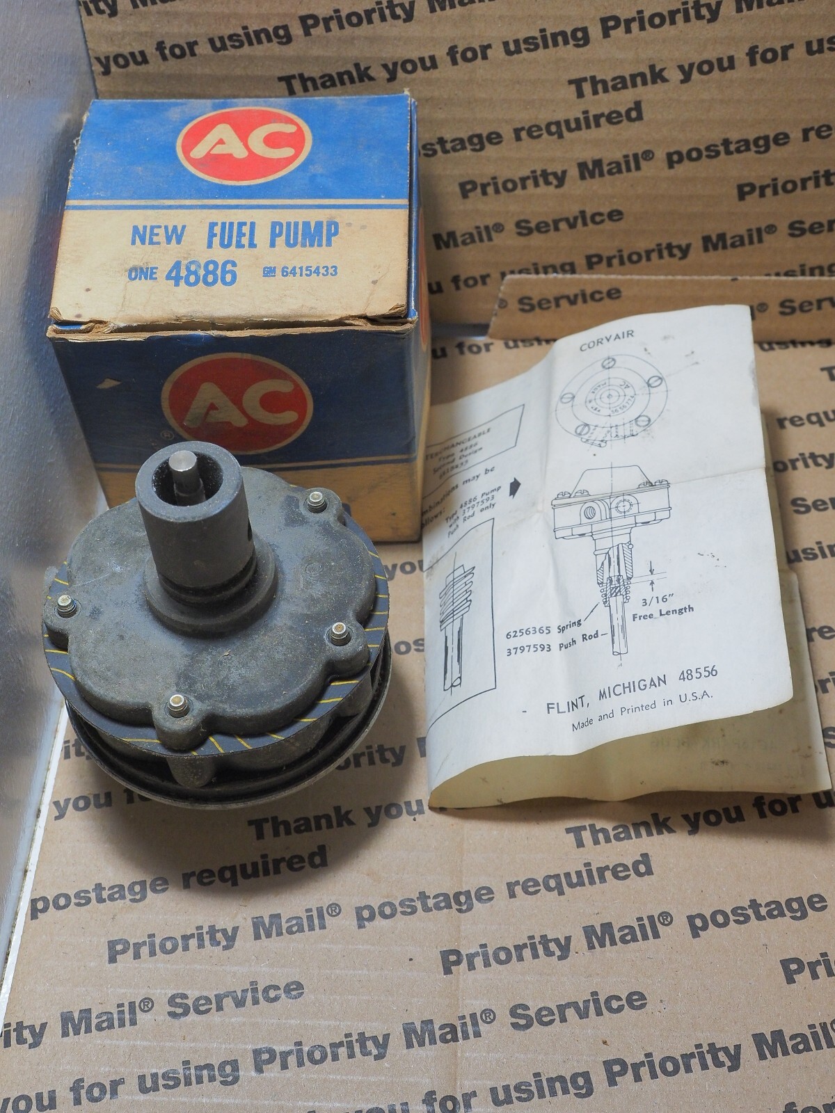AC Delco Fuel Pump CHEVY Corvair 4886 6269 CORE Used BXRS eBay
