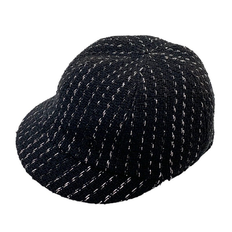 AUTH CHANEL NEWSBOY HAT HERE MARK TWEED BLACK M SIZE HEAD  display picture 3