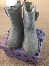 Girl Size 9 Medium Gray Fashion Boots Retail 40 Okie Dokie