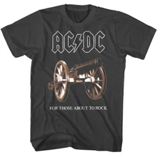 ACDC For Those About to Rock Cannon Album Cover Men's T Shirt Concert Tour Merch