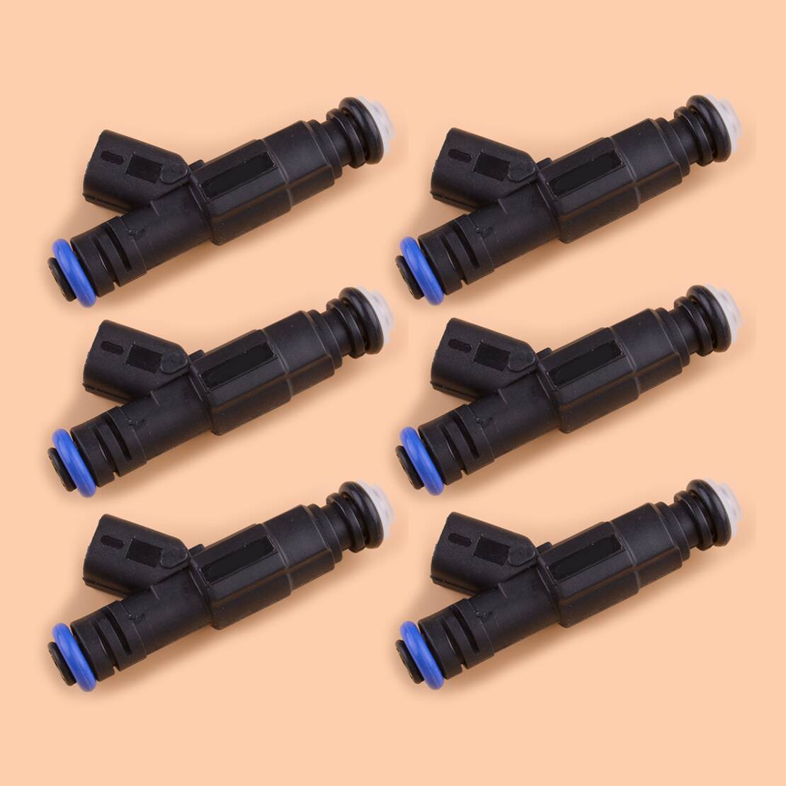 6-Pack Fuel Injectors 4-Hole For Jeep Cherokee Wrangler 4.0L & Dodge Ram 5.2L - Replaces 0280155784, 4854181, 12 Month Warranty