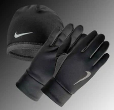 Nike Dri-Fit Thermal Running Hat and Glove Set Black/Anthracite Size S/M, L/XL.