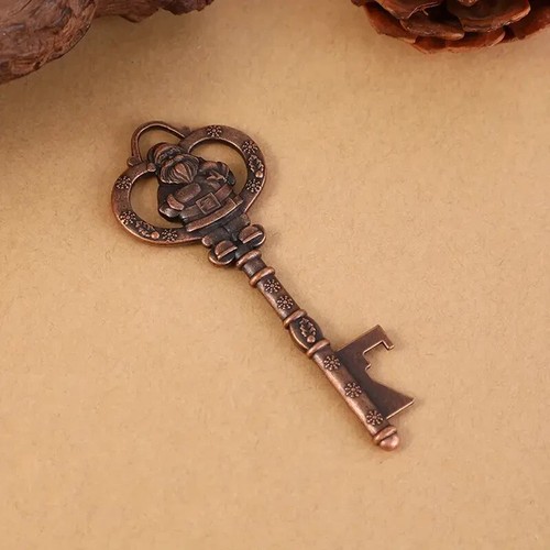 Antique Copper Santa Claus Christmas Key Bottle Opener Stocking Filler XMAS - Picture 2 of 3