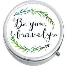 Be You Bravely Medicine Vitamin Compact Pill Box