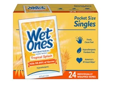 Wet Ones Hand Wipes Singles, Tropical Splash, 24 Ct - Pack of 1