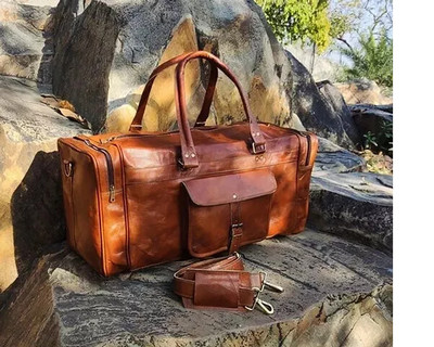 Leather Bag Best Travel Duffle Genuine Best Luggage Gym Men's Vintage Overnight