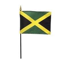 Jamaica Polyester Miniature Tabletop Desk Flag 4" X 6" 12 Pack 