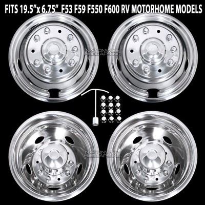 FORD RV F53 F59 F550 F600 19.5'' x 6.75 10 Lug Wheel Simulators Rim Covers Liners