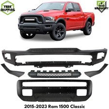 Front Bumper Primed Steel & Bumper Trims Kit For 2015-2023 Ram 1500 Classic