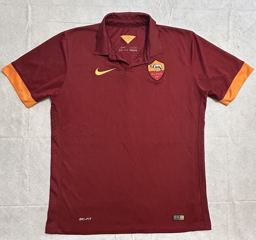 2014 AS Roma Jersey Mens XL Soccer Serie A Nike Dri Fit Authentic Red