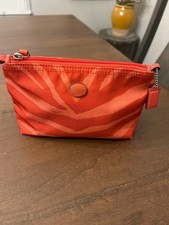 Coach orange zebra print Chevron nylon makeup pouch