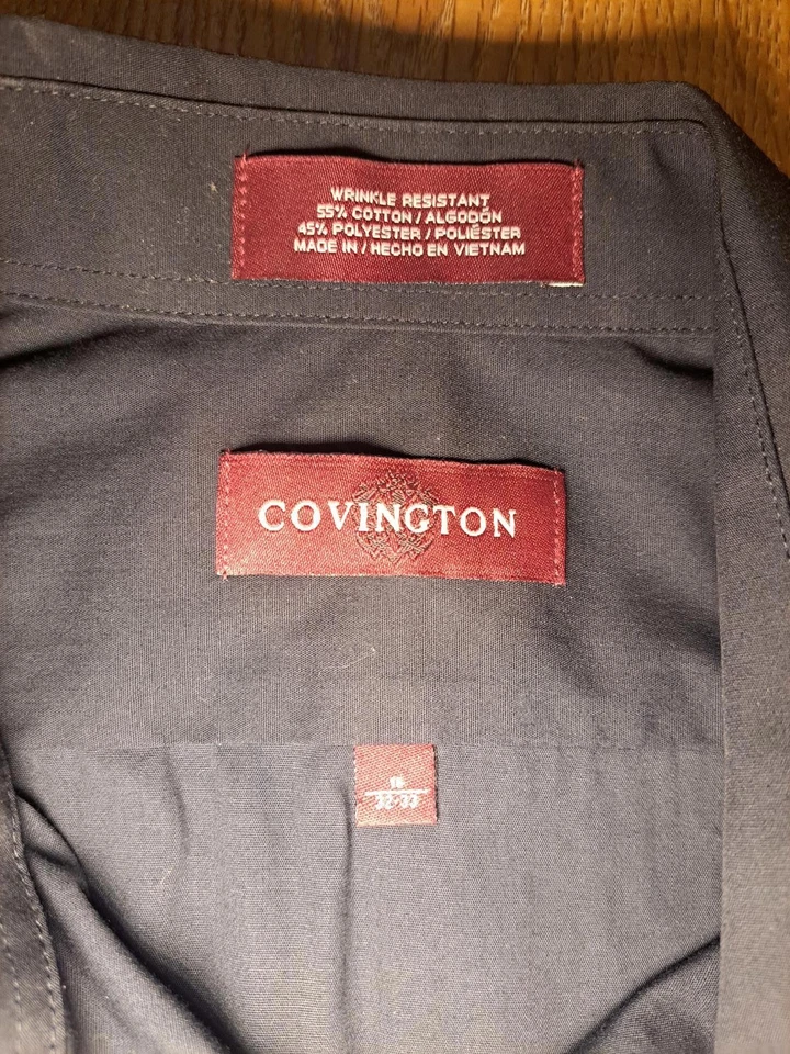 Camisa de vestir Covington para hombre mediana 16-32/33 algodón negro Foto 2 de 4