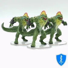 Lizardfolk Render (green) x3 - Ghost Light #30A D&D Icons of the Realms