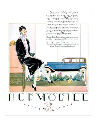 Vintage Hupmobile Mode Wandkunst Retro Eleganz Dekor Art Deco Fashion