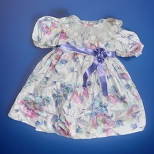 Vintage Girls Floral Dress Ruth Of Carolina Size 3T Made In USA Pastel Lace